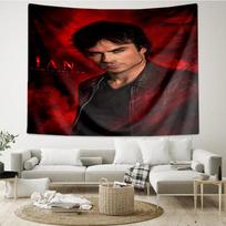Damon Salvatore Romance Tapestry, Unique Design Tapestry, Wall Decor for Bedroom,Livingroom, Playroom,Heartwarming Fan Holiday Gifts 100cmx150cm brown