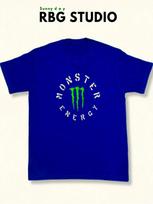 High-Quality Monster Motorcycle Team Print Men's 100% Cotton Top – Summer Adult Crew-Neck T-Shirt – Unisex Streetwear/Hip-Hop Style Tee XXL blue