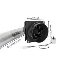 Silent Duct Fan with Speed Controller | Compact, USB Fan, Lightweight, for black