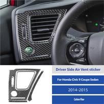 For Honda Civic 9 Coupe Sedan 2014-2015 Accessories Carbon Fiber Car Interior Gear Shift Door Panel Window Sticker gray