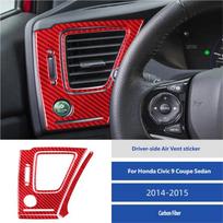 For Honda Civic 9 Coupe Sedan 2014-2015 Accessories Carbon Fiber Car Interior Gear Shift Door Panel Window Sticker