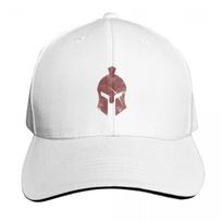Sparta Warrior Simple Logo Baseball Cap Six Panel Structured Crown Sun Protection Upf 50 Breathable Mesh Back white