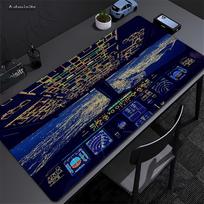 Art Aircraft Flight Instrument Game Speed Mouse Pad Non-slip Rubber Overlock Mouse Pad Office Decoration Pilot Computer Desk Mat 600x300x2mm black