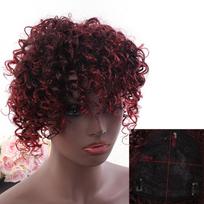 Trumpi Afro Garbanoti Perukai Su Kirpčiukais Juodaodėms Afrikos Sintetiniai Ombre Beklijai Cosplay 20cm black