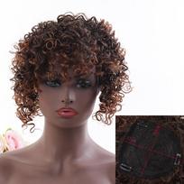 Trumpi Afro Garbanoti Perukai Su Kirpčiukais Juodaodėms Afrikos Sintetiniai Ombre Beklijai Cosplay 20cm black