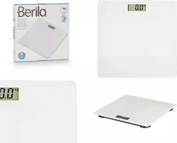Skaitmeninės svarstyklės, baltos, 2×AAA, maks. svoris 150 kg, 10764, Berilo