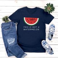 Tai ne arbūzo marškinėliai Juokingi arbūzo marškinėliai Moteriški trumpomis rankovėmis grafiniai marškinėliai Peace and Love Tee Streetwear Tops M tamsiai mėlyna spalva
