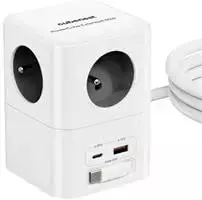 Cubenest PowerCube 4xAC PD 65W 3 m pilka
