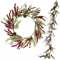 SASKA GIFT AND DECOR Kalėdinė dekoracija Grawerkowo Dekoratyvinė girlianda 175 cm raudona