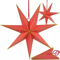 SASKA GIFT AND DECOR Popierinė dekoracija žvaigždė 60 cm raudona SASKA GIFT & DECOR
