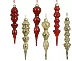 Nežinomas Kalėdinės eglutės žaisliukas Decoris Antique. auksinis/raudonas. 18 cm