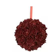 Nežinomas Kalėdų eglutės žaisliukas Decoris Gėlė, raudonas