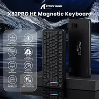 ATTACK SHARK žaidimų klaviatūra X82PRO HE, 75 %, Hall efekto jungikliai, 8000 Hz, RGB