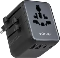 Voomy universalus kelioninis kištukų adapteris 2500 W su 3 USB-C ir 2 USB-A prievadais Y628