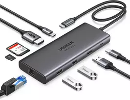 UGREEN Revodok Pro USB-C dokavimo stotelė 9 viename, 4K 60 Hz, PD 100 W, 15532
