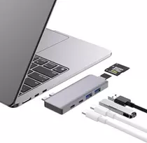 ZanBix USB-C šakotuvas MacBook, 6 prievadų, Thunderbolt 4, 100 W PD, HYD-9887T