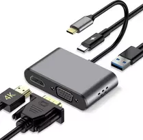 ZanBix USB-C šakotuvas su 4K HDMI, VGA, USB 3.0 ir 100 W PD HYD-9837T