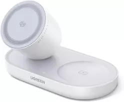 UGREEN belaidis magnetinis įkroviklis-stovas Qi2 25 W dviem įrenginiams W751
