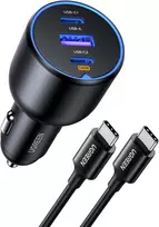 UGREEN automobilinis įkroviklis 130 W su 2 USB-C ir USB-A jungtimis, CD293