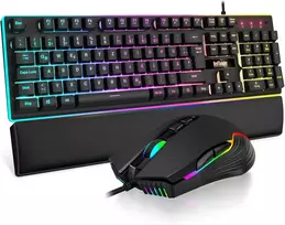 Klaviatūra RedThunder žaidimų klaviatūros ir pelės rinkinys RGB, QWERTZ, laidinis k10