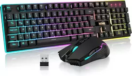 Klaviatūra RedThunder belaidis žaidimų klaviatūros ir pelės rinkinys, 2,4 GHz, QWERTZ DE, K10