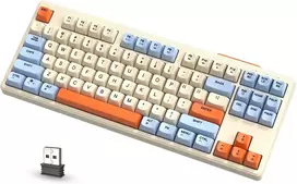 ATTACK SHARK belaidė mechaninė žaidimų klaviatūra 80 %, Bluetooth, 2,4 GHz, RGB, M87