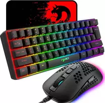 Klaviatūra KUIYN laidinis žaidimų klaviatūros, pelės ir kilimėlio rinkinys su RGB