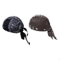 Cycling Pirate Hats Bandana Beanie Soft for Fishing Brown Black black