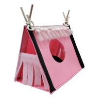 Hamster Hideout Tent Rabbit Rat Tunnel House Small Animal Tube Toy Warm Nest Habitat Pinkish black