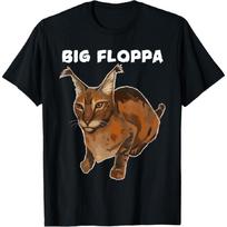 Big Floppa Caracal Cat Meme Funny Memes Internet Memes Gen-Z T-Shirt for Men Women Girls Kids(1) XXL juoda
