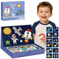 TOOKY TOY Magnetinė dėlionė Montessori edukacinė dėžutė Kosmosas 72 vnt.