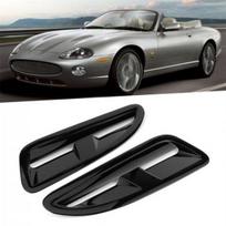 2x Glossy Black ABS Plastic Bonnet Vents Hood Air Outlet Trim For Jaguar XKR XK8 black
