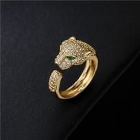 Original Gold leopard shape animal rings for men's woman wedding  gold color finger rings classics Brand resizable auksas