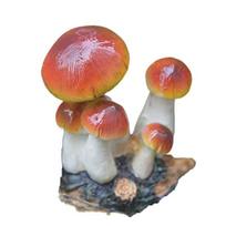 Garden Figurine Eco-friendly UV Resistant Resin Mushroom Statue Succulent Bonsai Decor for Home 5 pink