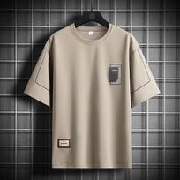 T-Shirts Men Wearing Big Oversized Tshirts Male Plus Size 6XL 7XL 8XL T Shirts Boy Young Tee Tops High Street Clothing 5XL beige