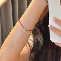 Kinietiško stiliaus Lucky Red String apyrankė moterims Vyrams Minimalistinė rankomis austi reguliuojami palaiminimo apyrankės Priedai Amuletas Dovana black