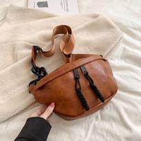 High-quality Leather Women's Waist Fanny Pack  Shoulder Crossbody Chest Bag  Designer Belt Bags  Fashion brown