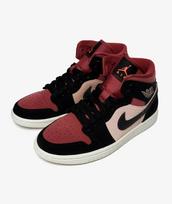 BQ6472-202 Nike Air Jordan 1 Mid Particle Beige Black-Canyon Rust-Sail (Women's) 7.5 black