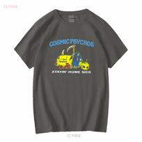 Cosmic Psychos Band Rock Stay Home Sick Black T Shirt S 5xl Q1675 Long Or Short Sleeves Vintage Washed Slightly Streetwear 4XL black
