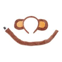 Mouse/Monkey Costume Accessory Ears Headband Tail Tutus Skirt Gloves Bowtie for Kids Halloween Party Cosplay Costume brown