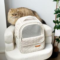 Cat Backpack Space Capsule Double Shoulder Outdoor Portable Foldable Large Capacity Pet Carrier for Cats Anti-Stress Travel Bag (as the picture,Pet Heart Bag) gray