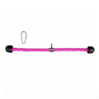 Tricepsas Virvės Priedas 70 Cm Kabelis Pilnas Judesių Diapazonas Pink W Carabiner