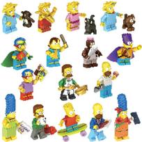 Nauja Simpsonų serijos konstravimo kaladėlių minifigūrėlė M1001 M1002 maišelyje Vaikams Edukacinis žaislas 16pcs(m1001+1002) set