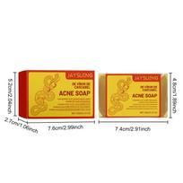 Acne Treatment Soap Pimple Remove Pigment Deep Cleansing Pores Shrink Oil Control Moisturize Body Face Lightening Skin Care Soap one size yellow