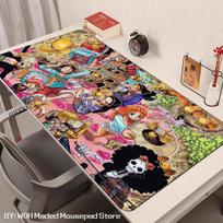 Anime Manga One Piece Mouse Pad Robin Luffy Zoro Sanji Nami Law Mousepad Computer Keyboard Pad Gaming Accessories XXL Desk Mat 30x80x0.2cm black