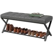 Schuhbank Entrance Bench With Artificial Leather Cushion Storage Up To 220 Kg For Hallway Entrance Area 112 X 37 X 47