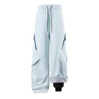 Winter Warm Softshell Skiing Pants for Women and Men Outdoor Hiking Cargo Pants With Down Lined Waterproof Snowboard Snow Trousers for Camping Fishing S