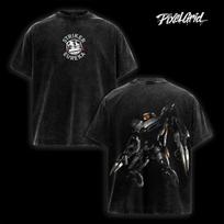 Striker Eureka Pacific Rim Oversized Streetwear Graphic Tee, Vintage Washed Y2K, S black
