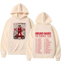 Bruno Mars The Romantic Tour 2026 Print Hoodie Man Woman Gothic Punk Pullover Long Sleeves Casual Vintage Oversized Sweatshirt XXL beige