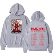 Bruno Mars The Romantic Tour 2026 Print Hoodie Man Woman Gothic Punk Pullover Long Sleeves Casual Vintage Oversized Sweatshirt XXXL gray